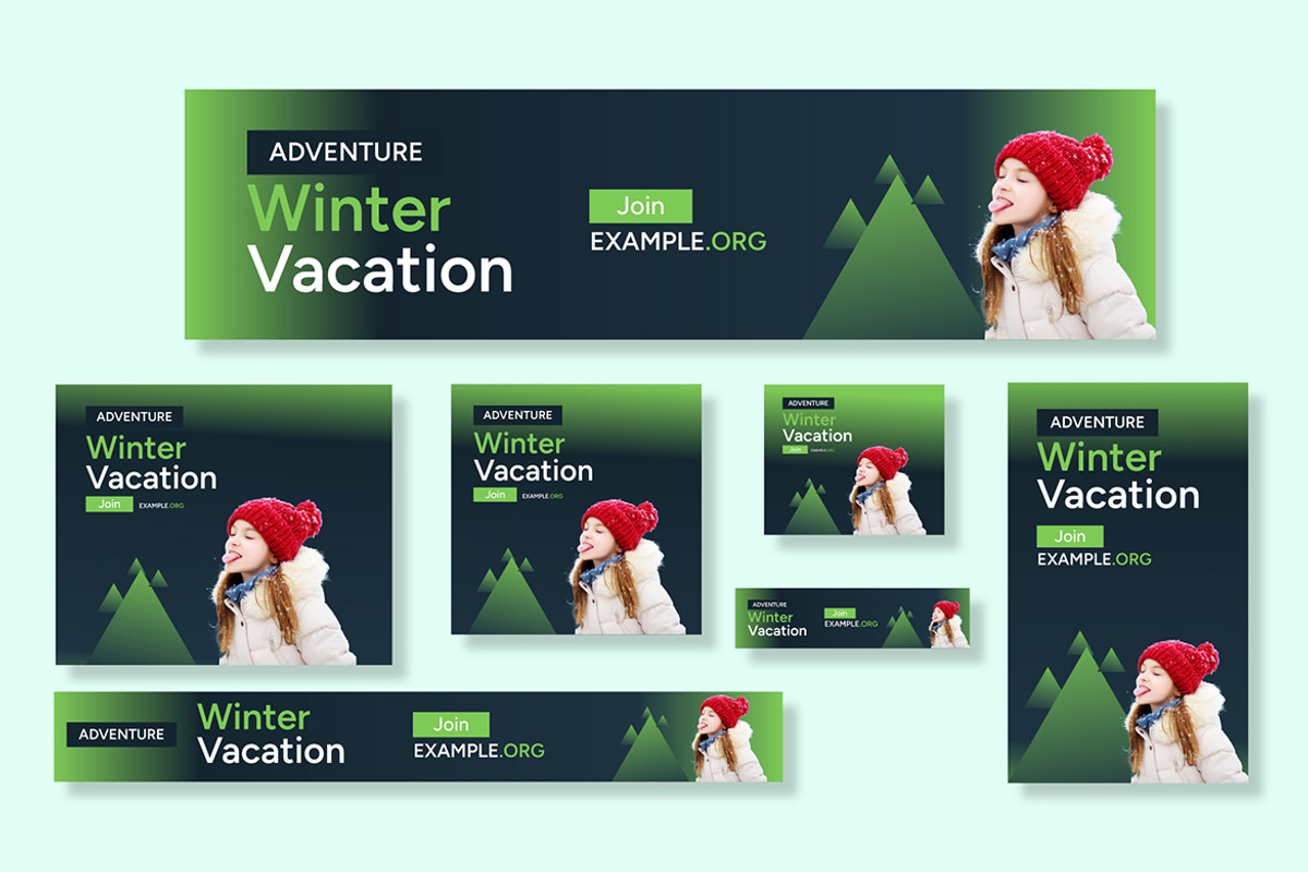 Winter Vacation Web Banner Ads Set, an UI Kit Template by CreativeShaper (Photo 4 of 4)