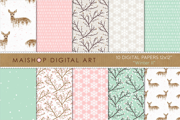 Digital Paper Winter Set 02 preview 4