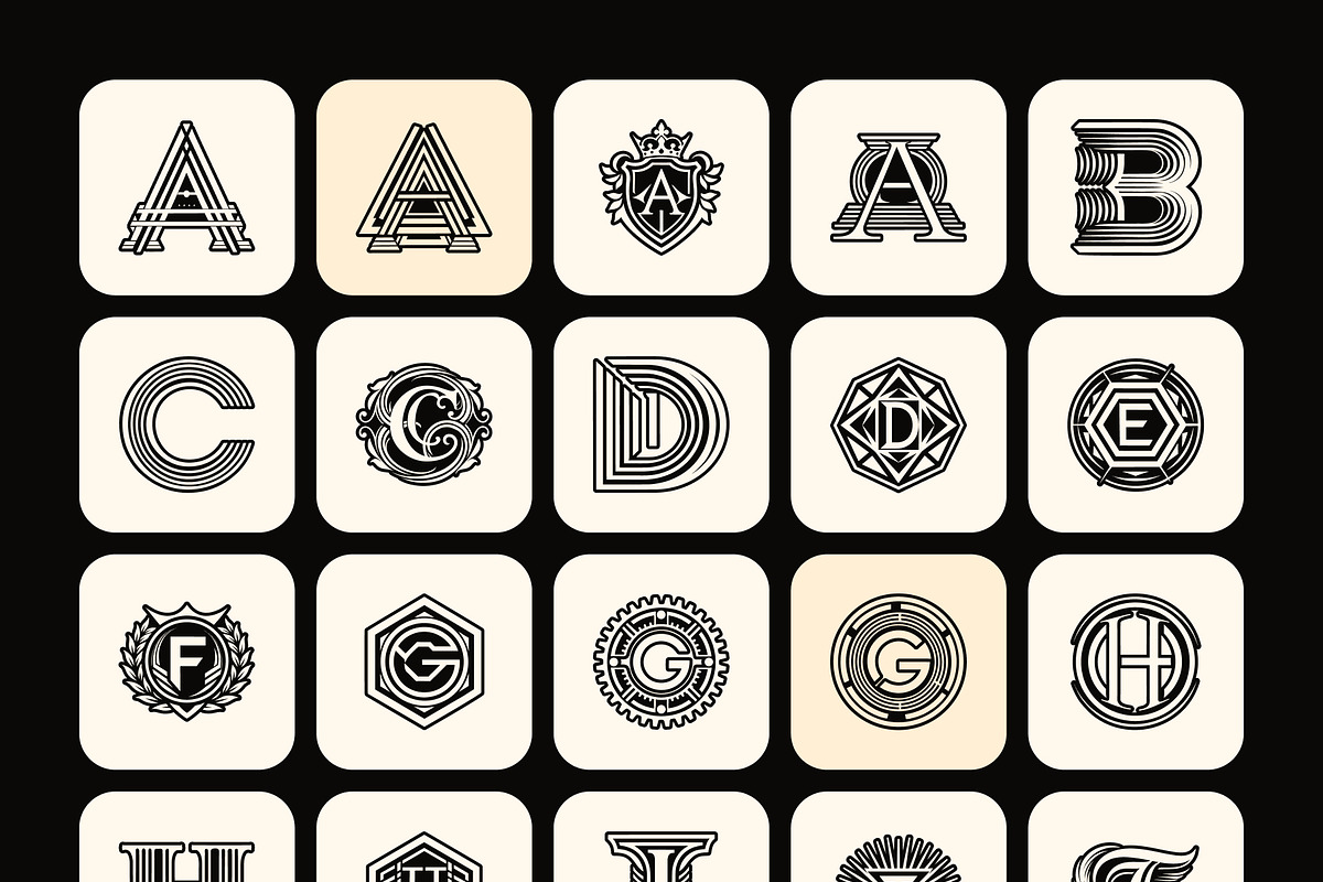 1400 Alphabet Letters Logo, a Solid Icon by Creative Stall (Photo 7 of 34)