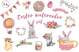 Easter watercolor set