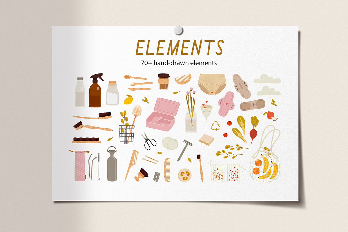 Zero Waste. Eco-friendly products., an Illustration by Sweet Corner (Photo 3 of 11)