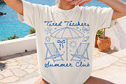 Tired Teachers Summer Club Retro PNG, a Seasonal Illustration by Libby Wishes (Thumbnail 3 of 5)