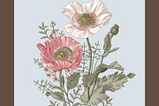 Wedding Card Poppy Poppies Seamless, an Object Graphic by Vintage (Thumbnail 4 of 13)