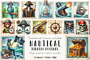 Nautical Pirates Postage Clipart, an Illustration by CreationArt (Thumbnail 1 of 5)