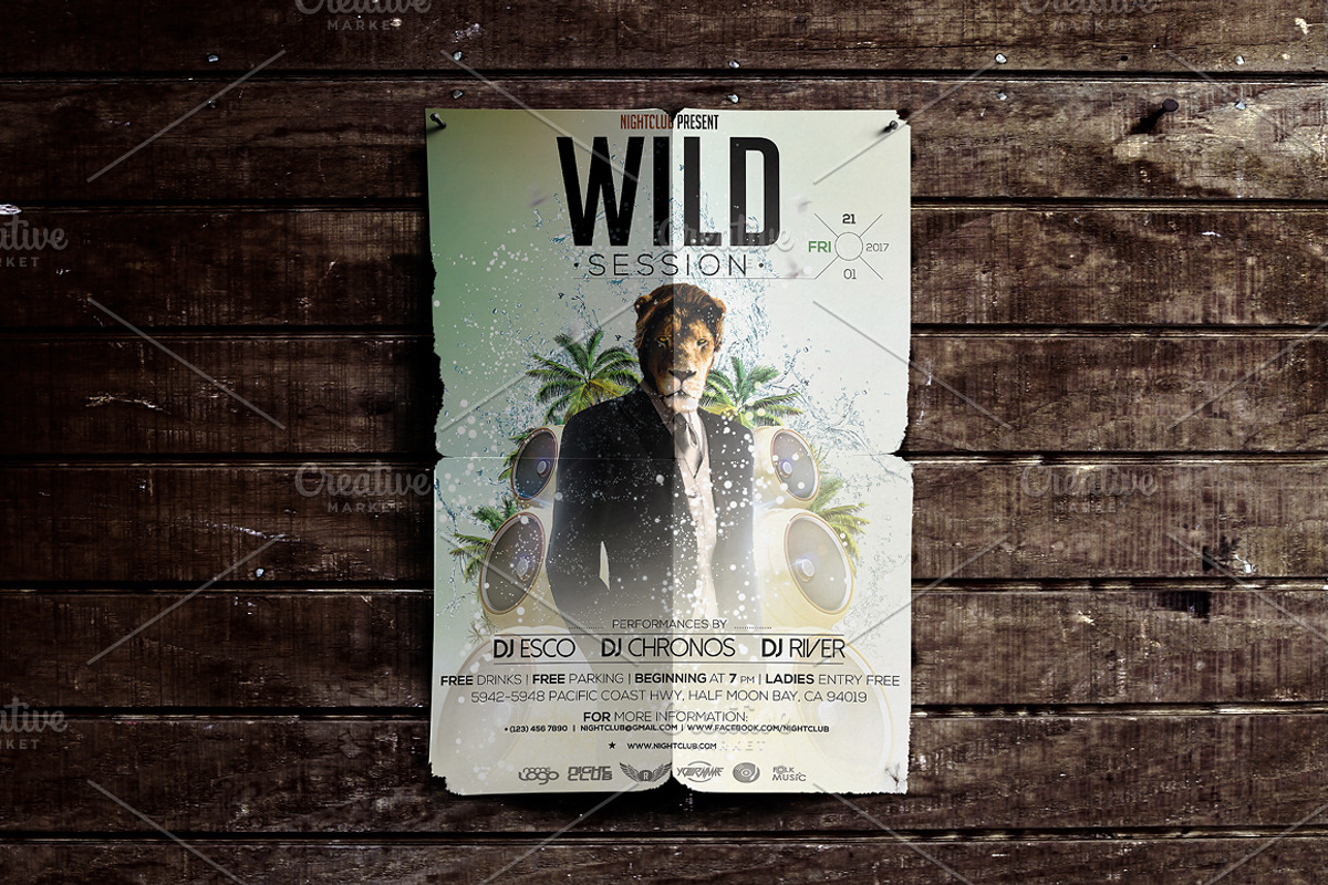 Wild Session Flyer, a Flyer Template by CREATIVE DUDE (Photo 3 of 3)