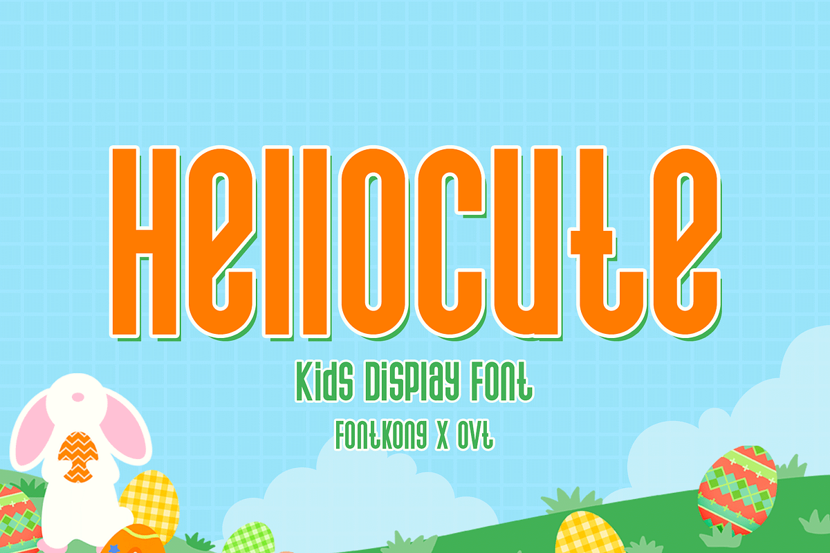 Hellocute - Kids Display Font, a Slab Serif Font by overlaytemplates (Photo 1 of 6)