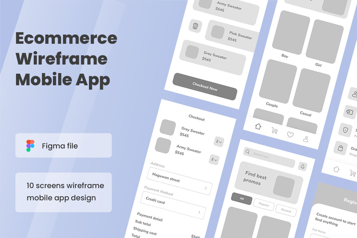 ecommerce Wireframe Apps, a Wireframe Template by INSPR STD (Photo 1 of 6)