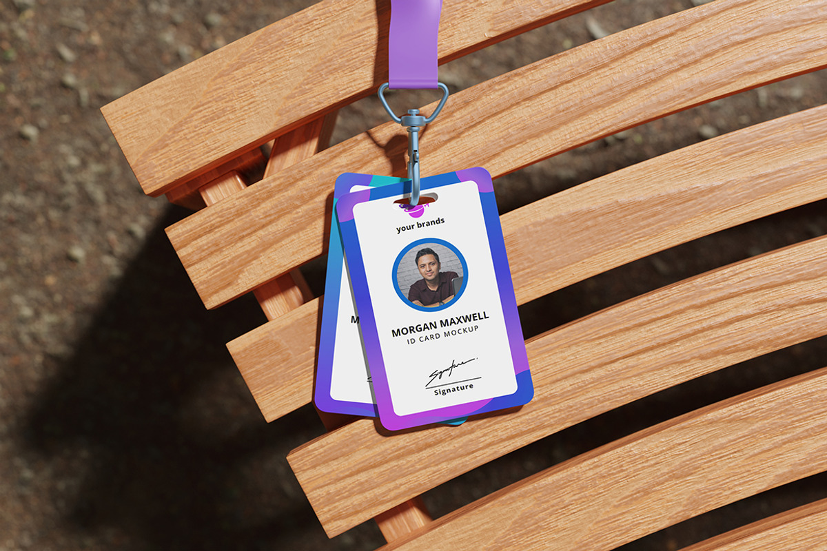 Realistic Company ID Card Mockup, a Merchandise Mockup by ianmikraz (Photo 3 of 5)