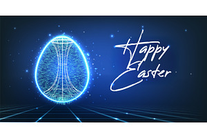 Happy Easter tech background for, a Technology Illustration by art PVP - market