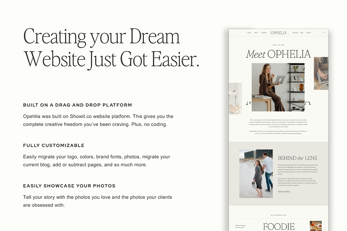 Showit Website Template | Ophelia, a Websites & App Template by CB Creative Studios (Photo 2 of 5)