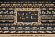 Champagne Lace Clipart Borders, an Illustration by Amanda Ilkov (Thumbnail 2 of 5)