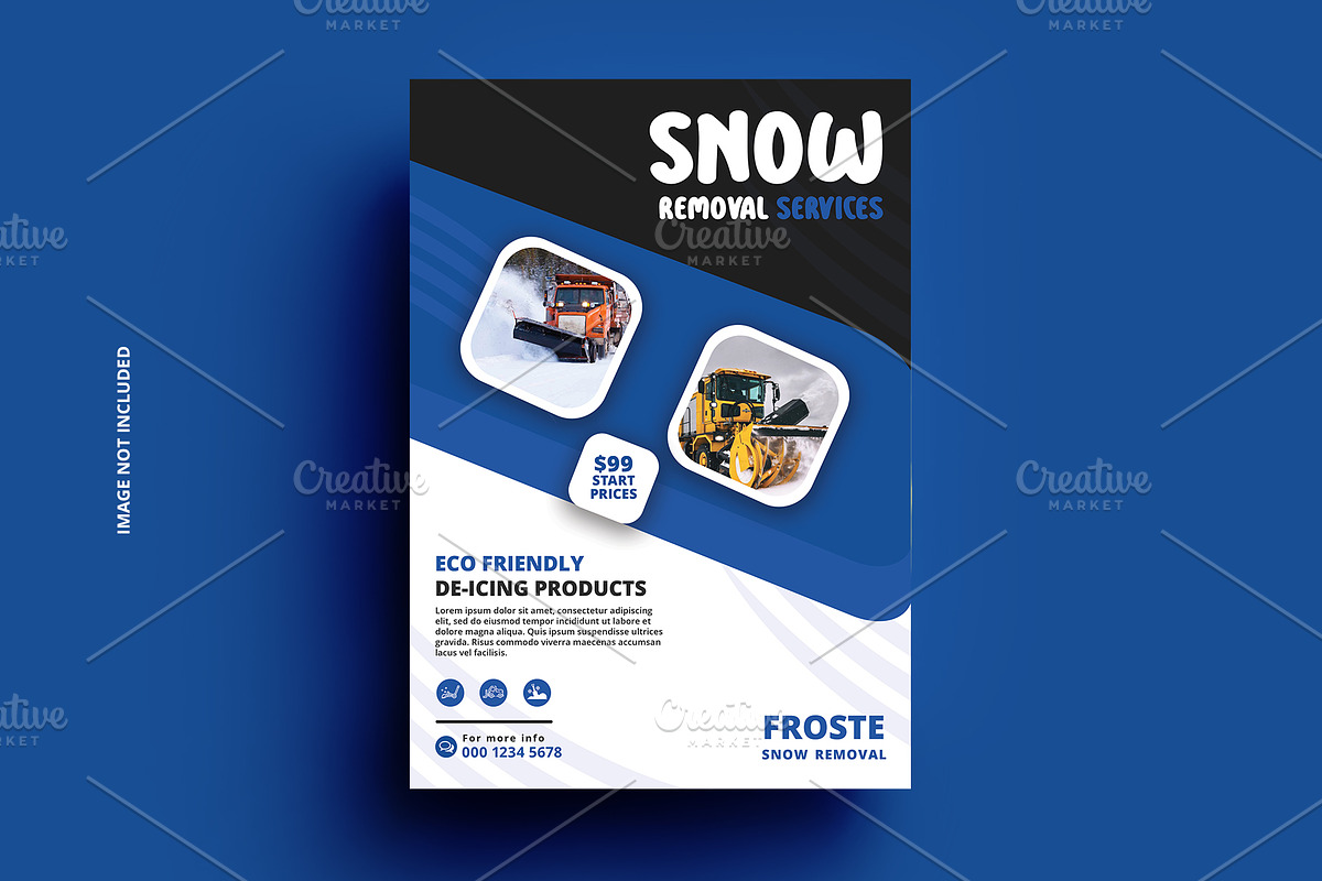 snow removal flyer design template, a Flyer Template by graphics city