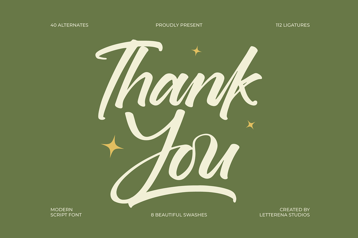 Brighten Shootters Modern Script, a Script Font by Letterena Studios Script (Photo 20 of 20)