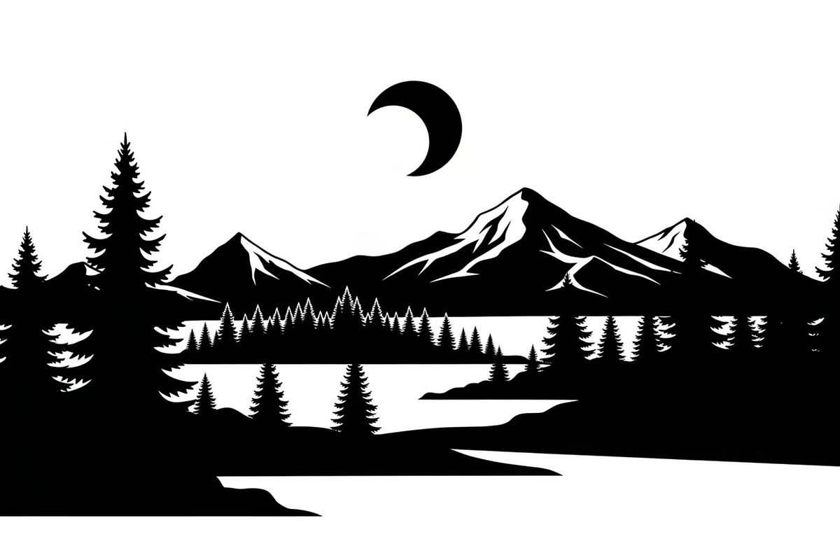 Nature Landscape Silhouette Bundle, an Illustration by Gfx_Store (Photo 6 of 6)