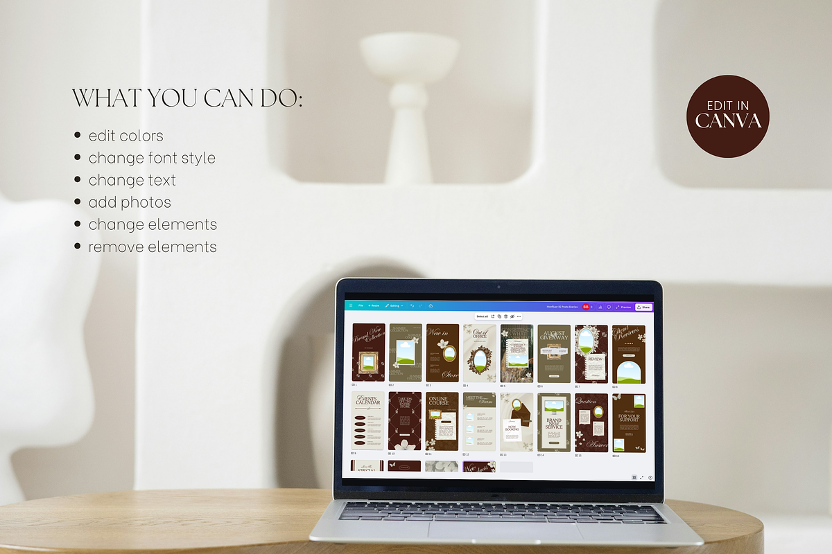 Floral Instagram Stories Posts Canva, a Social Media Template by Branding Babe Co. (Photo 7 of 7)