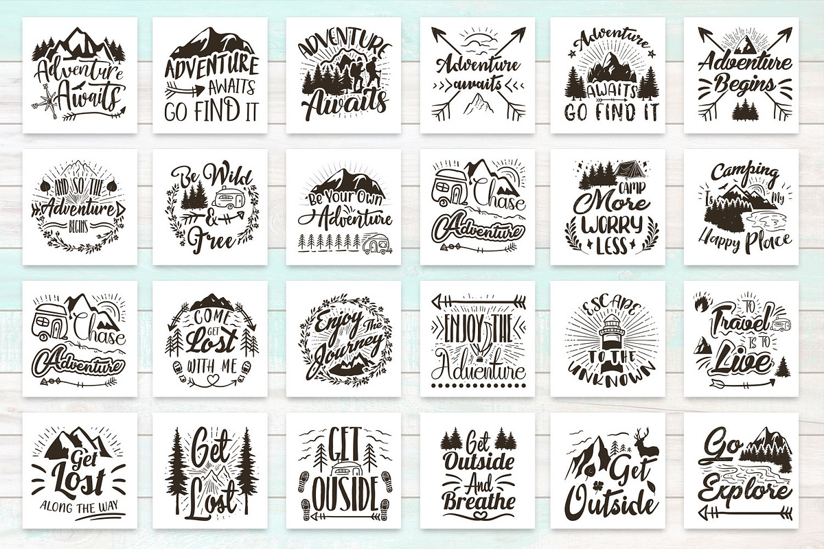 Outside Adventure Quotes and Graphic, an Illustration by beetlepixels (Photo 6 of 8)
