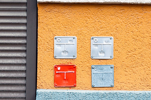 Wall with signs for natural gas pipe, an Industrial Photo by BOOCYS