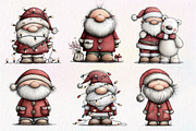 Whimsical Christmas Santa Clipart, an Illustration by Dream Creation (Thumbnail 3 of 7)