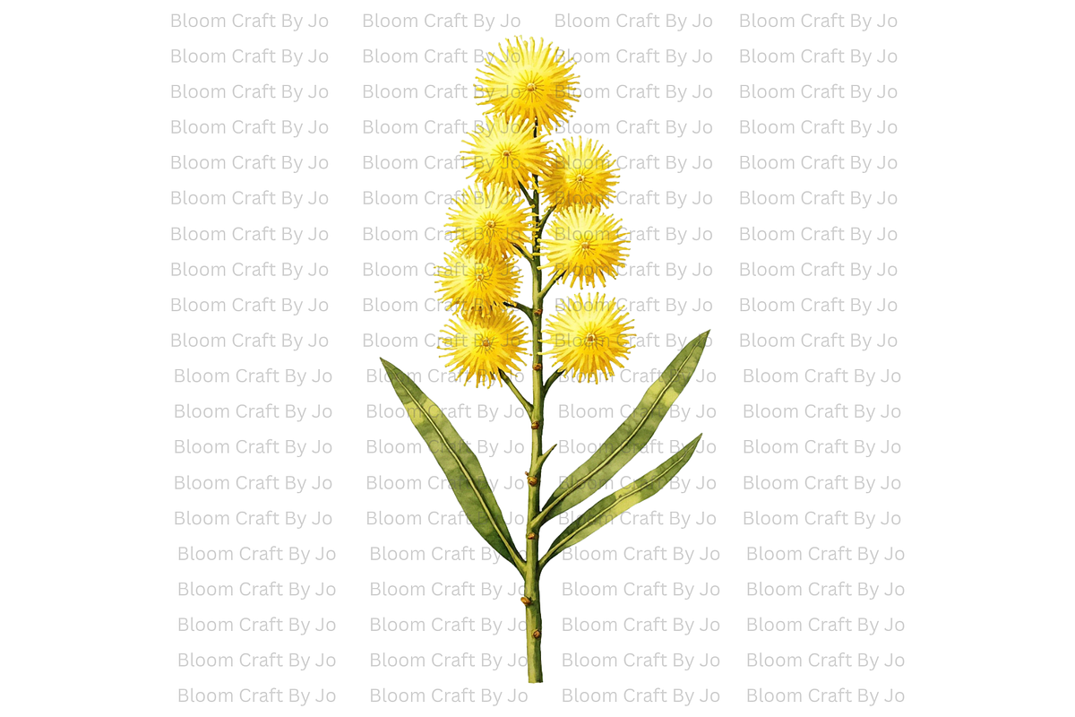 Australian Wildflower- Golden Wattle, a Decorative Illustration by Bloom Craft Creations (Photo 1 of 10)