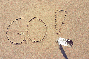 Word Go written on the beach, an Abstract Photo by BOOCYS