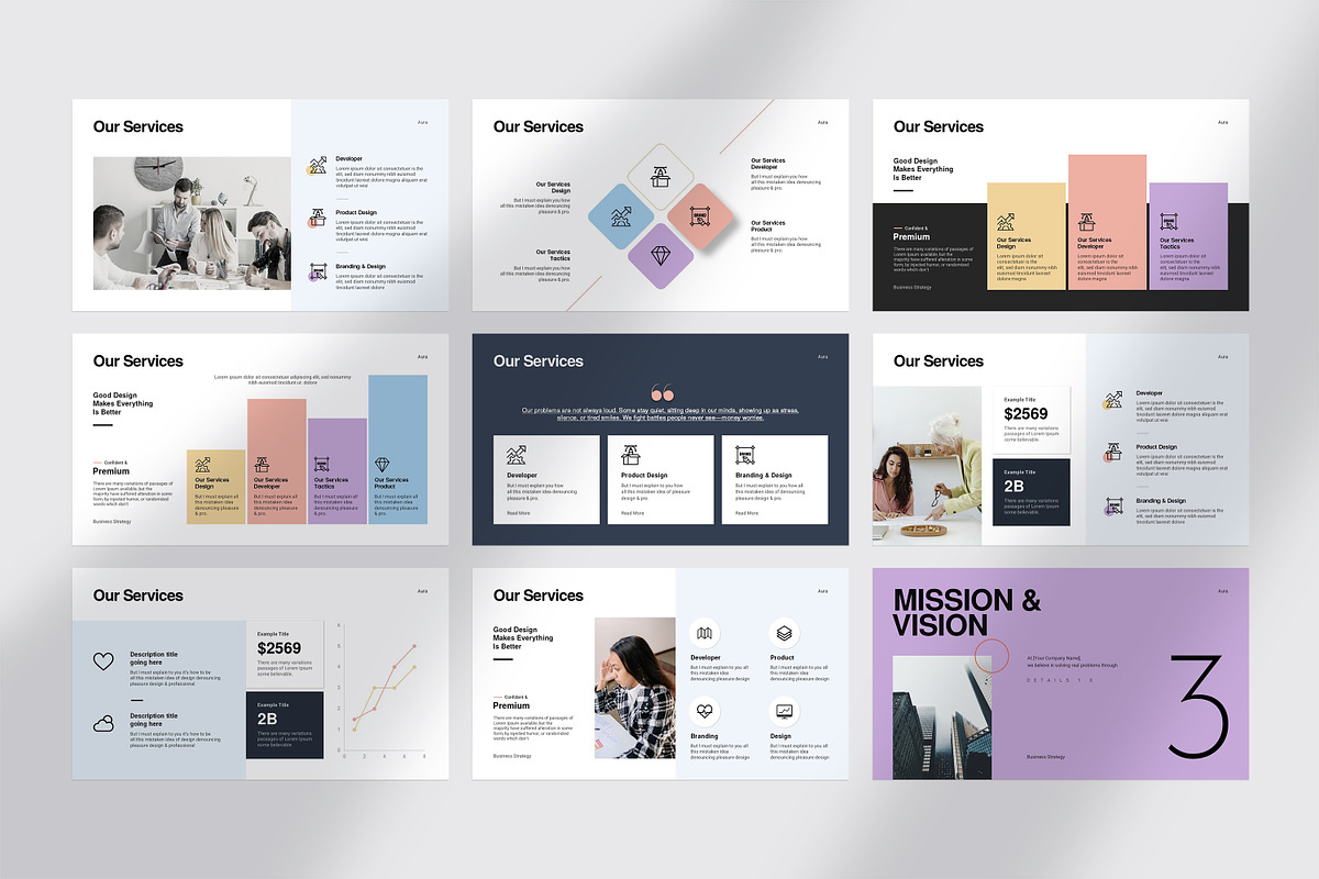 AURA Business Strategy Presentation, a Presentation Template by GoldenPixelStudio (Photo 9 of 30)