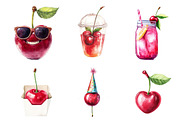 Clipart Cherry Cute Clipart PNG, an Illustration by CreationArt (Thumbnail 3 of 5)