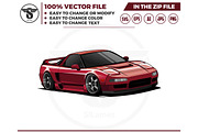 sport car illustration vector, a Transportation Illustration by slLametDesigns (Thumbnail 4 of 5)
