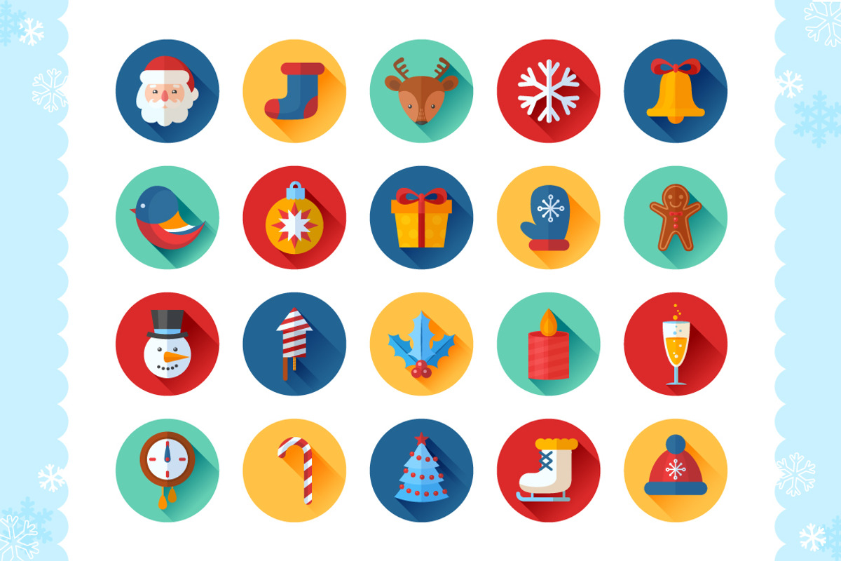 Christmas Flat Icons Set preview 2