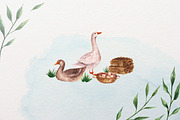 Village watercolor clipart, a Decorative Illustration by a_ptichkina (Thumbnail 7 of 7)