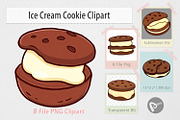 Ice Cream Cookie Clipart, a Graphic by Artnoy (Thumbnail 1 of 5)