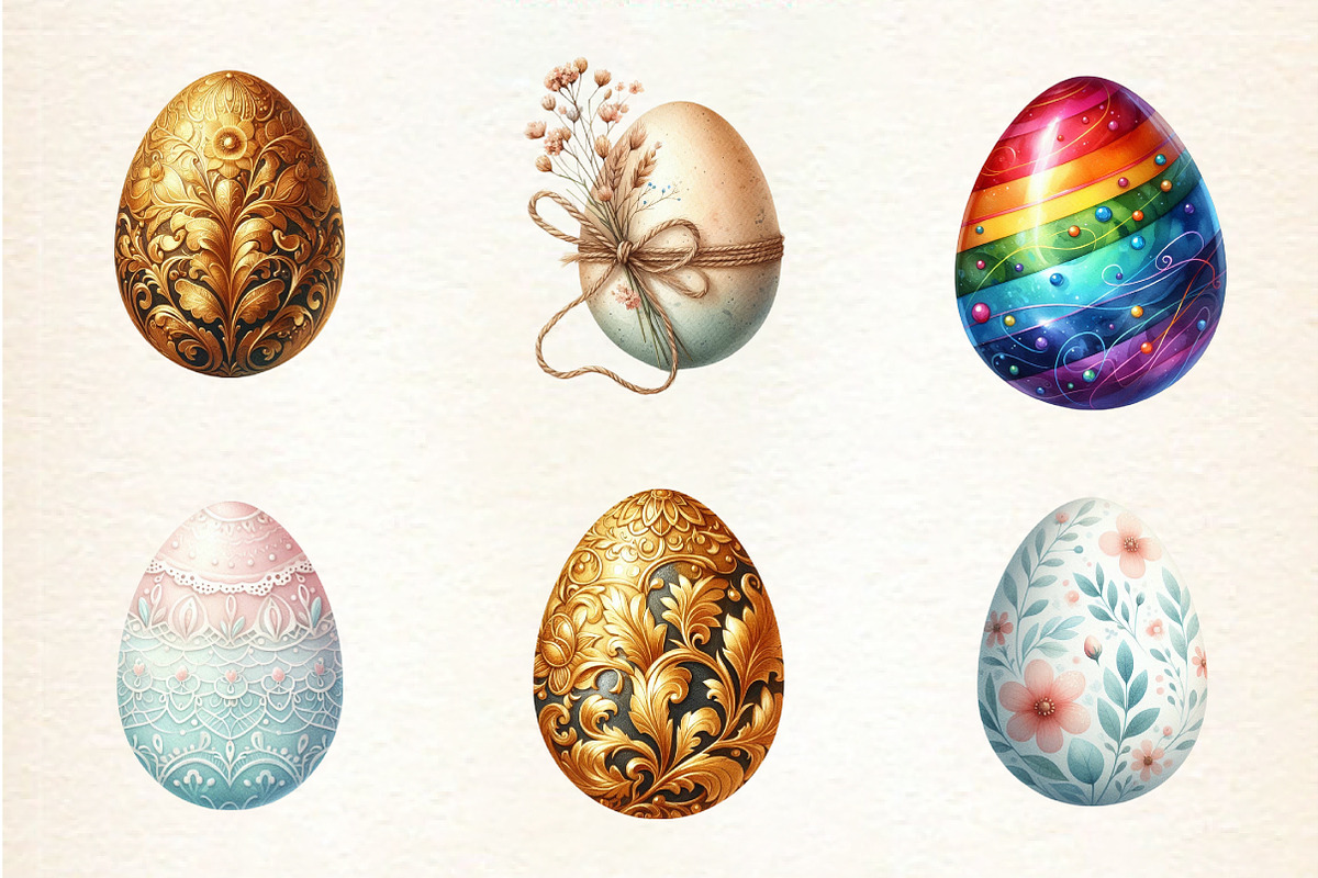 Easter Clipart, Easter Egg Clipart, an Illustration by DreamArtGraphic (Photo 3 of 5)