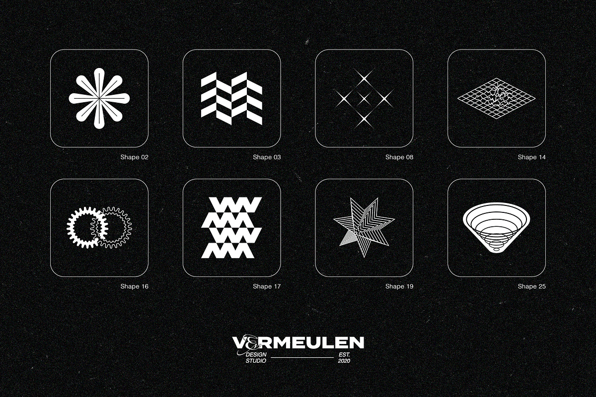 100 Vector Shapes | Bold Brutalism, an Object Graphic by Vermeulen Design Studio (Photo 5 of 5)