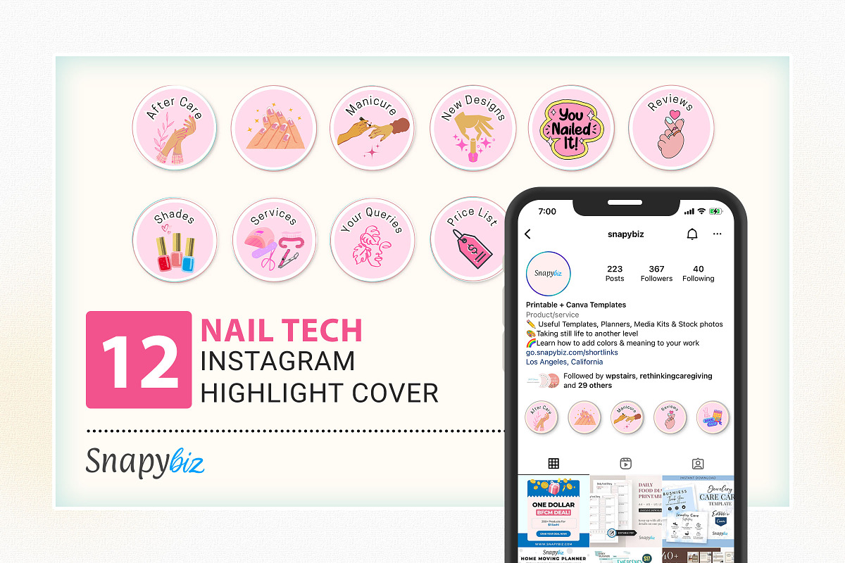 Nail Tech Icons Instagram Highlight, a Social Media Template by Snapybiz (Photo 1 of 8)