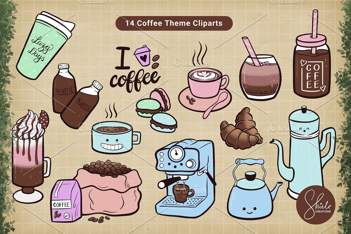 Coffee Time - Colored Set, a Food Illustration by shielscreations (Photo 2 of 4)