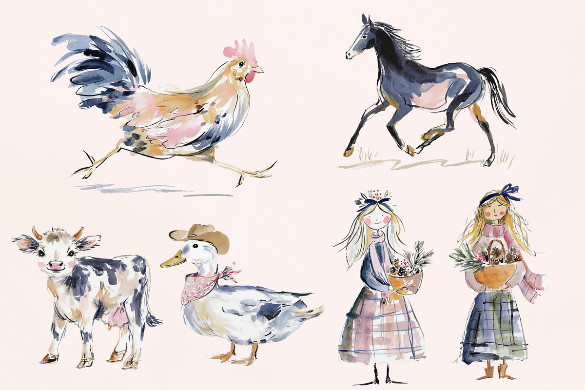 Blooming Country Set, an Animal Illustration by GiraffeCreative (Photo 13 of 20)