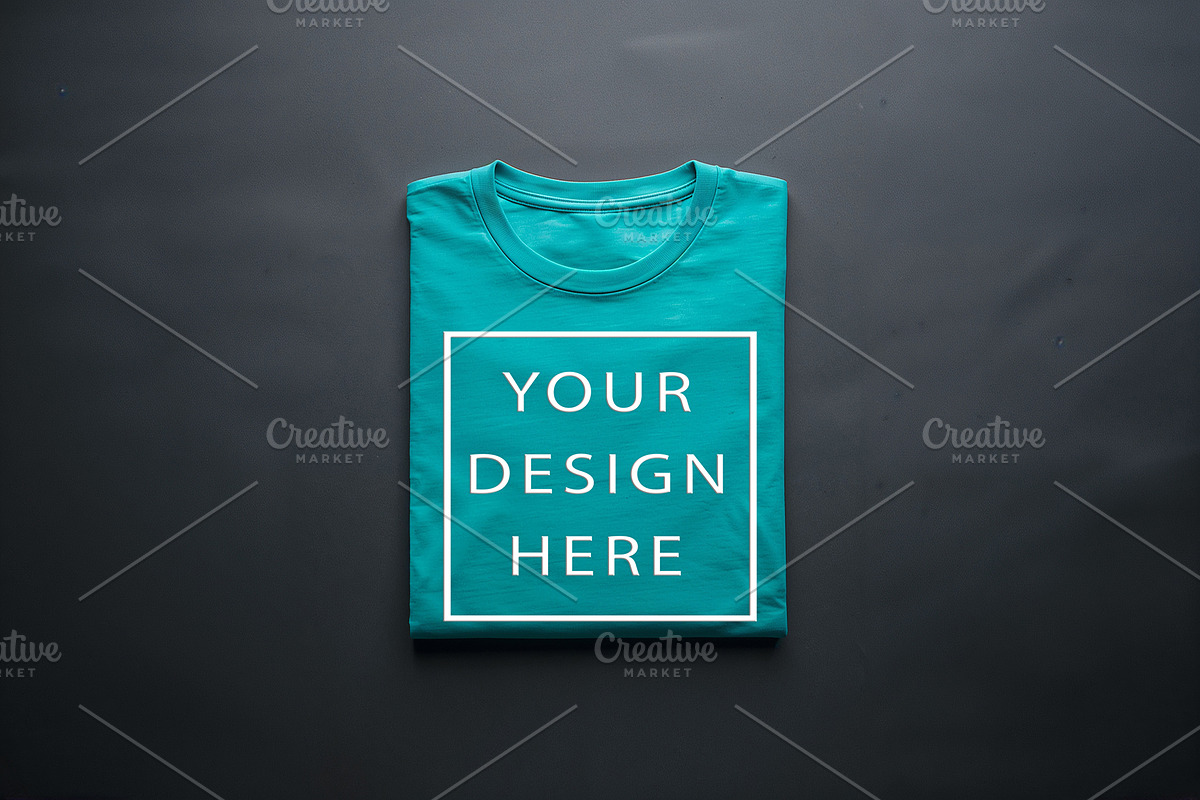 T-Shirt Mockup - Teal Edition, a Shirt Mockup by ForhadGFX (Photo 8 of 12)