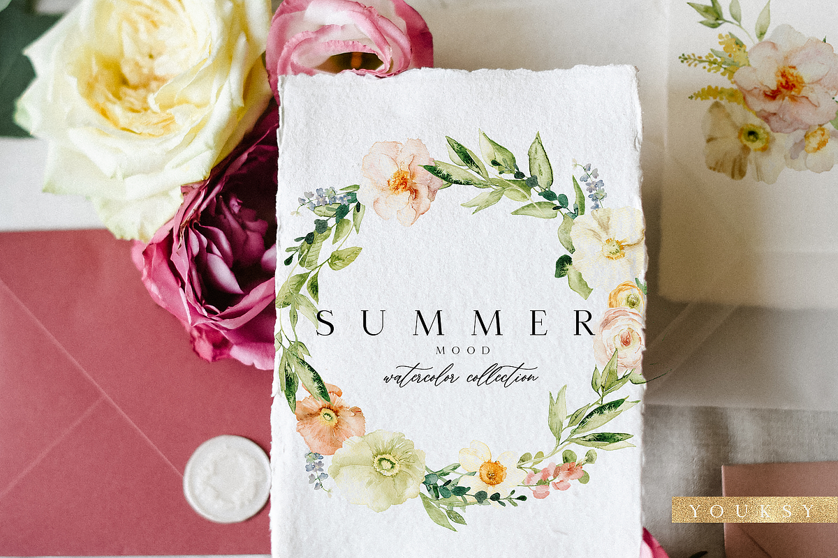 NEW! SUMMER MOOD - watercolor set, a Seasonal Illustration by Youksy (Photo 6 of 14)