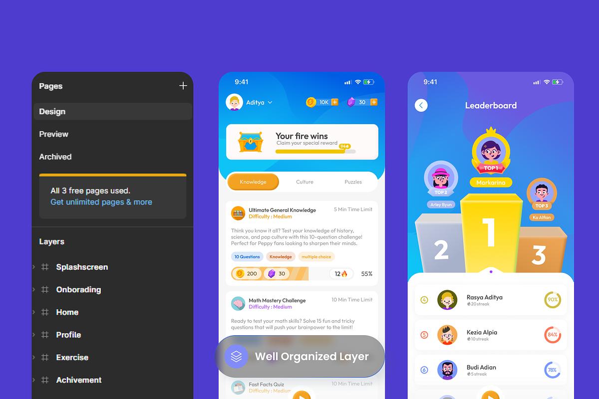 Kuisi - Quiz Game Mobile, a Websites & App Template by SLAB! Design (Photo 2 of 4)