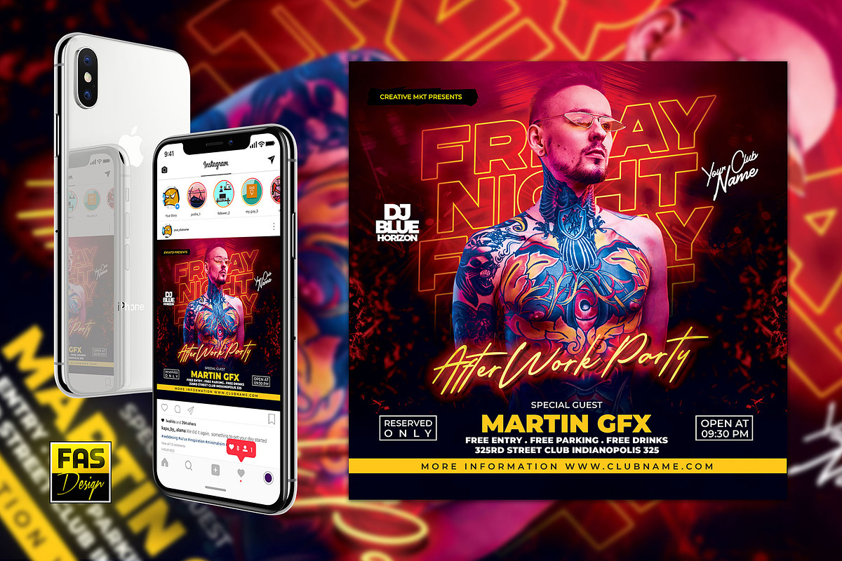 Night Party Flyer Template, a Flyer Template by FAS-DESIGN (Photo 1 of 3)