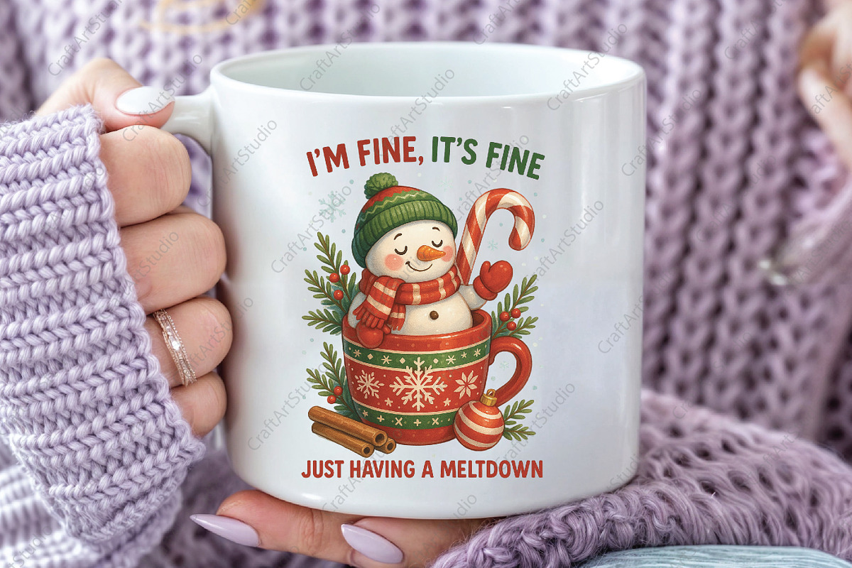 Funny Cute Snowman Christmas PNG, an Illustration by CraftArtStudio (Photo 3 of 4)