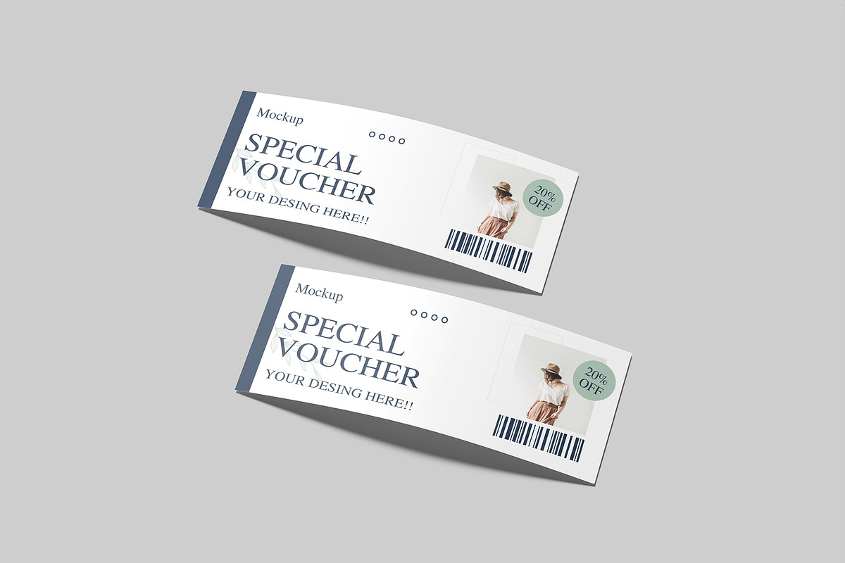 Gift Voucher Mockup, an Advertising Mockup by Graphiculon (Photo 6 of 11)