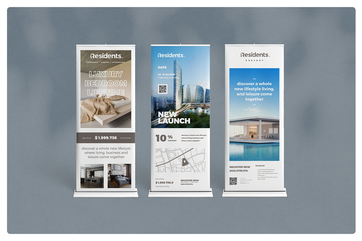 Real Estate Roll-up Banner, a Flyer Template by Proonty