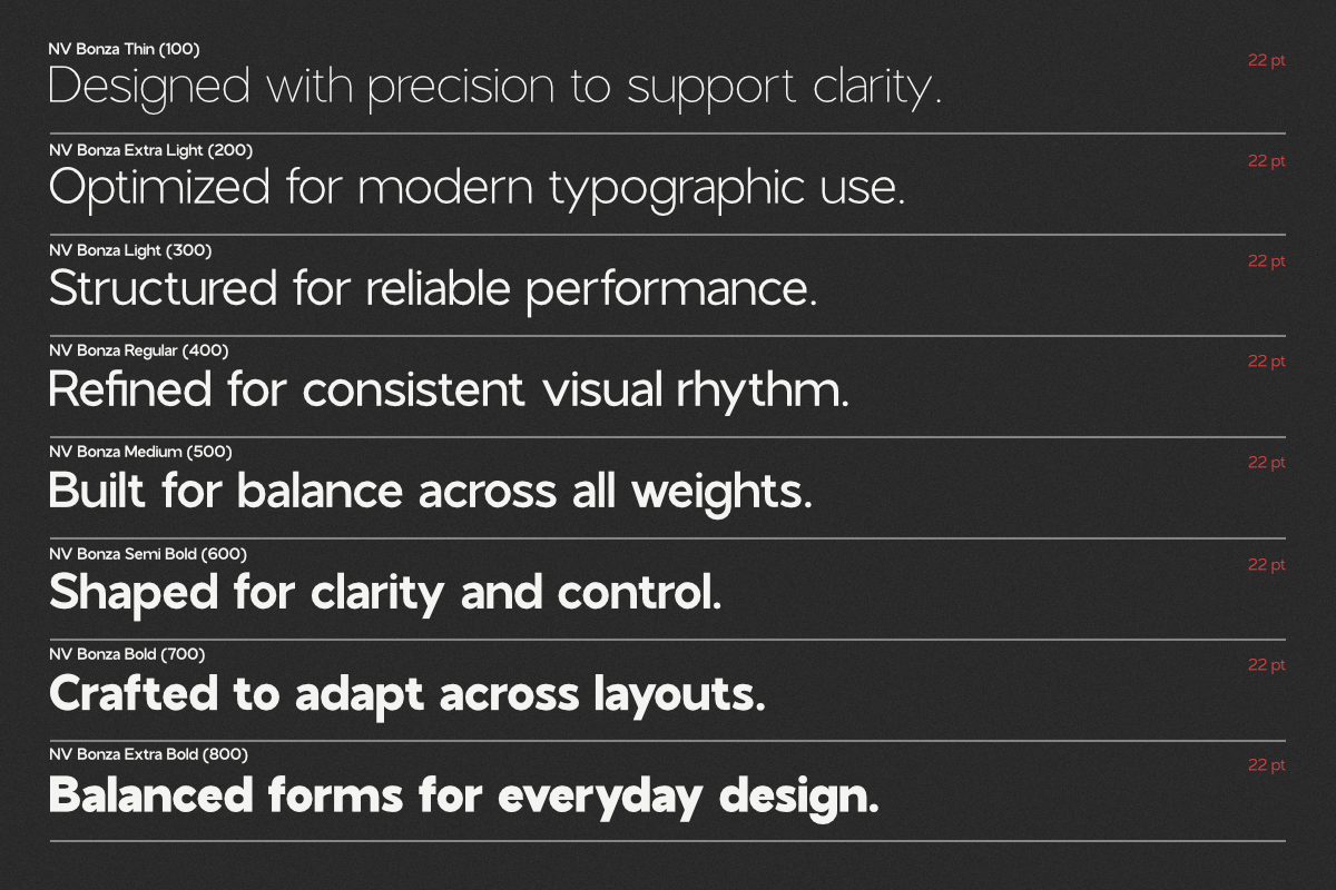 NV Bonza – Modern Sans Serif Family, a Sans Serif Font by Novaratype (Photo 4 of 15)