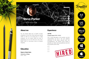 Creative CV Design / Resume - Steve