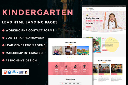 Kindergarten - Landing Page Template, a Landing Page Template by Pennyblack Templates