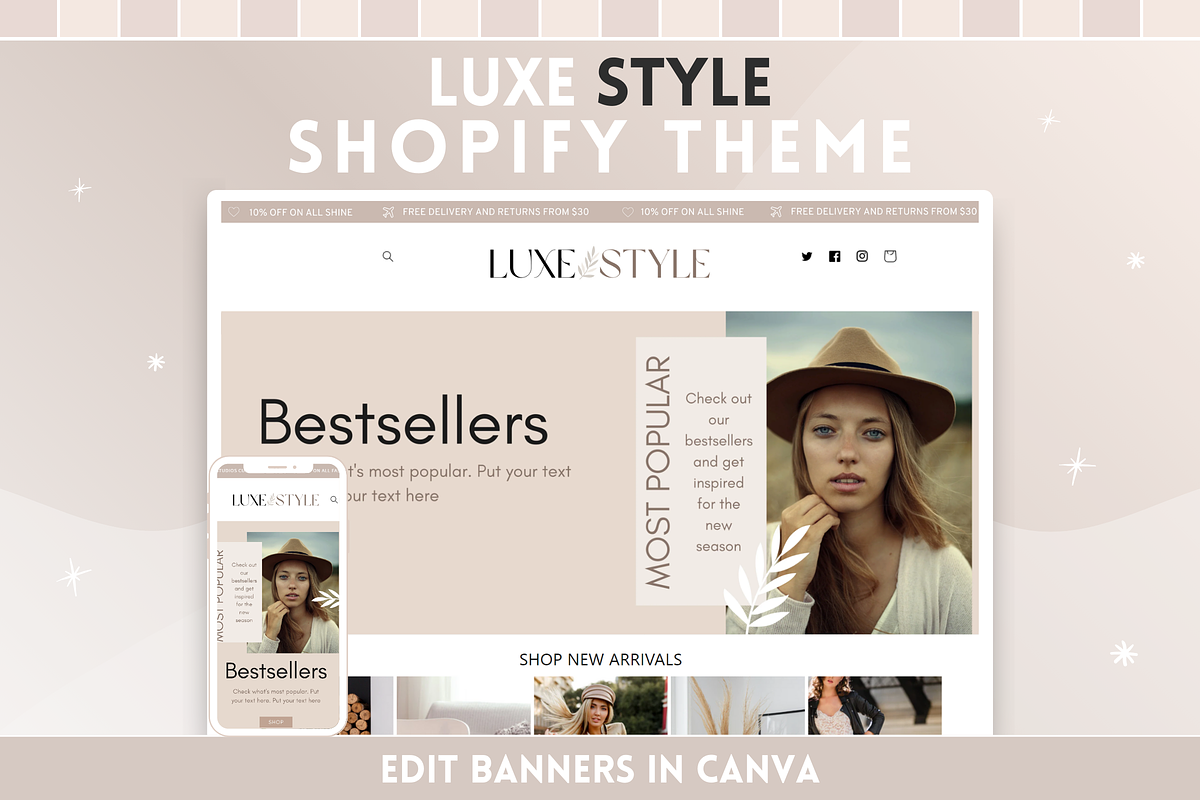Beige Boho Shop Banner Templates, a Shopify Template by SunshineStudioBoutique (Photo 9 of 9)