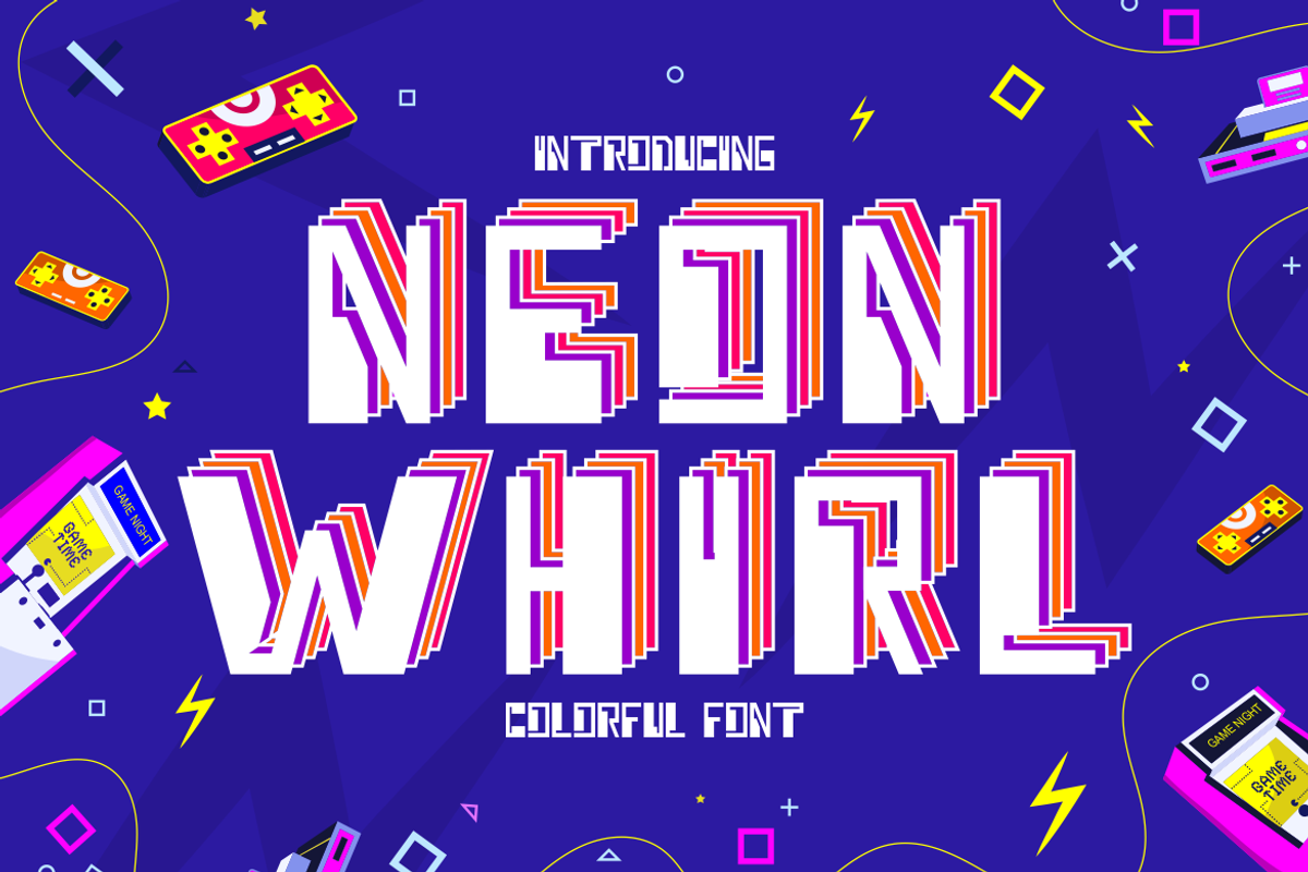 Neon Whirl - Colorful Font, a Font by PutraCetol Studio (Photo 1 of 11)