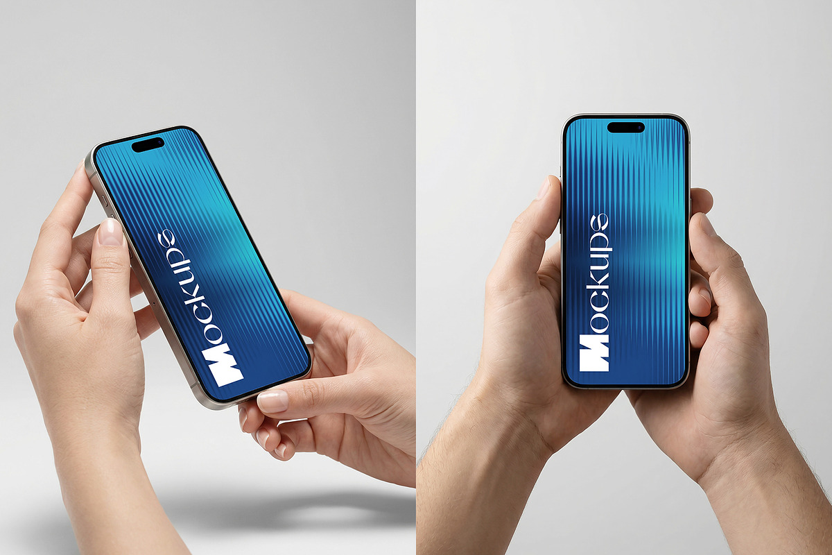 iPhone 17 Pro Mockups, an iPhone Mockup by areadesain (Photo 2 of 3)