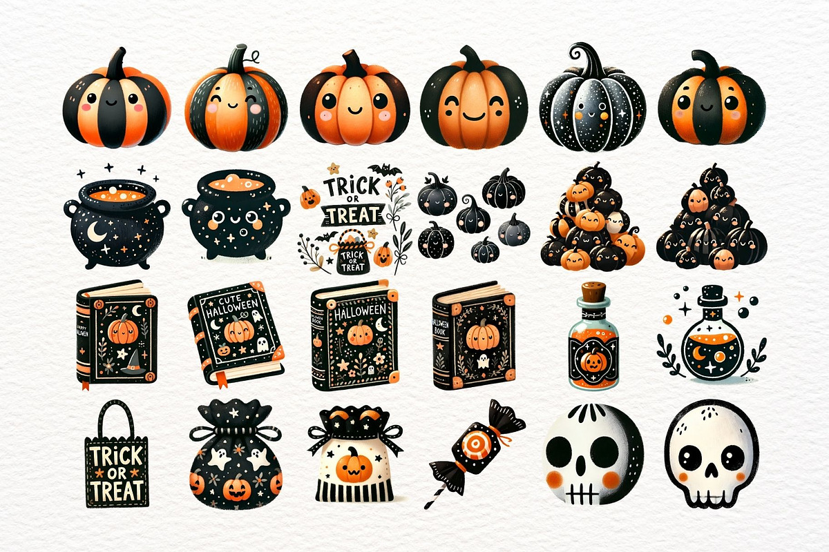 Cute Watercolor Orange Halloween PNG, a Seasonal Illustration by Nicolle's Colorful Art (Photo 3 of 6)