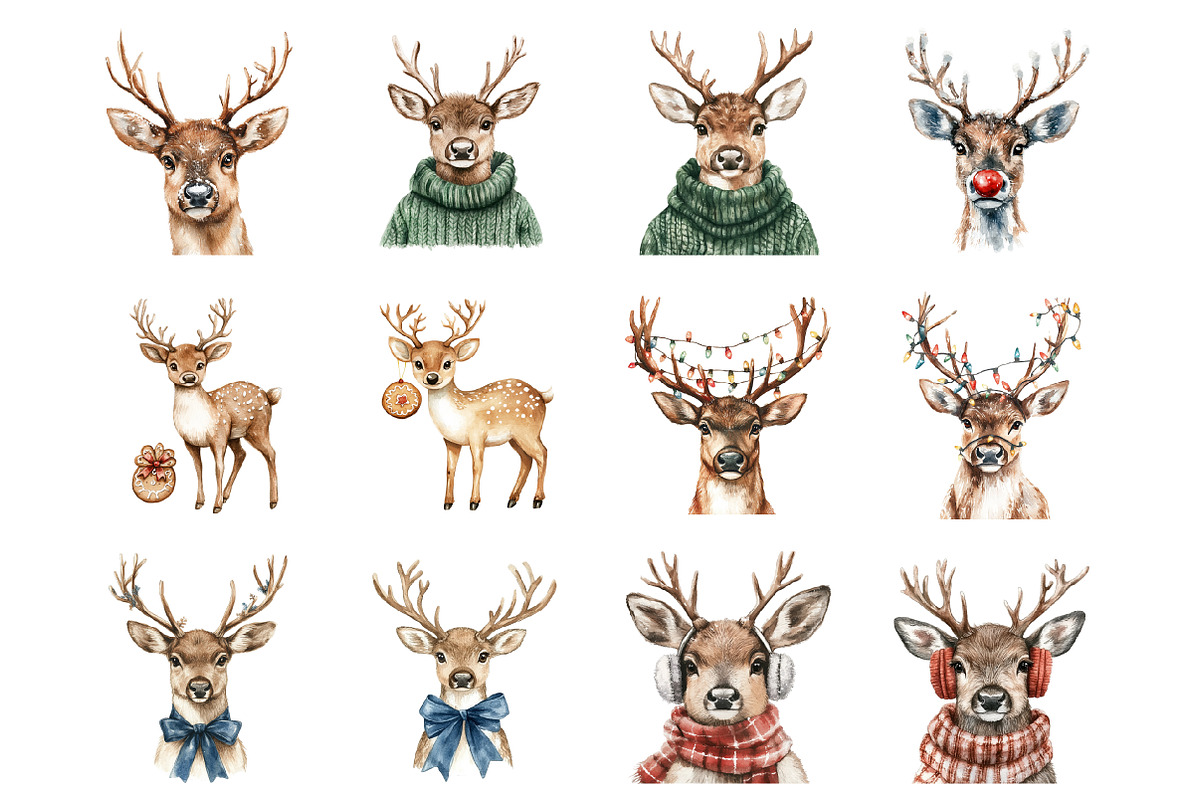 Cute Santa and Reindeer, an Illustration by Design Market (Photo 2 of 3)
